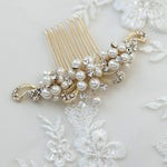 Small Swirls and Ivory Pearl Comb - Cassandra Lynne