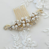 Small Swirls and Ivory Pearl Comb - Cassandra Lynne