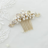 Small Swirls and Ivory Pearl Comb - Cassandra Lynne