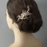 Pearl and Crystal Spray Wedding Hair Clip - Hair Clips - Cassandra Lynne