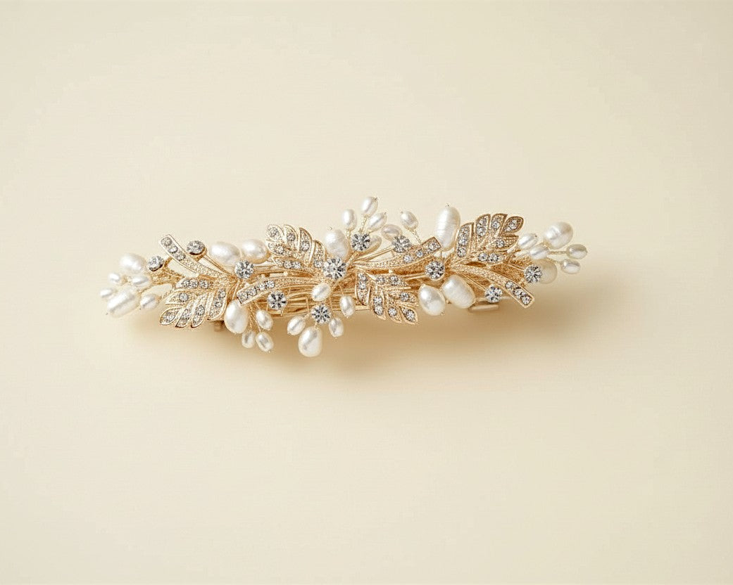 Decorative hair accessory with pearls and crystals for the bride - Cassandra Lynne