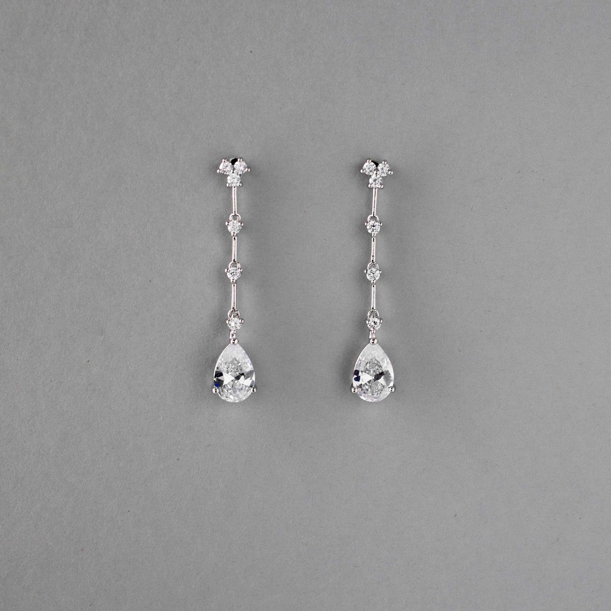 Link Drop CZ Earrings - Earrings - Cassandra Lynne