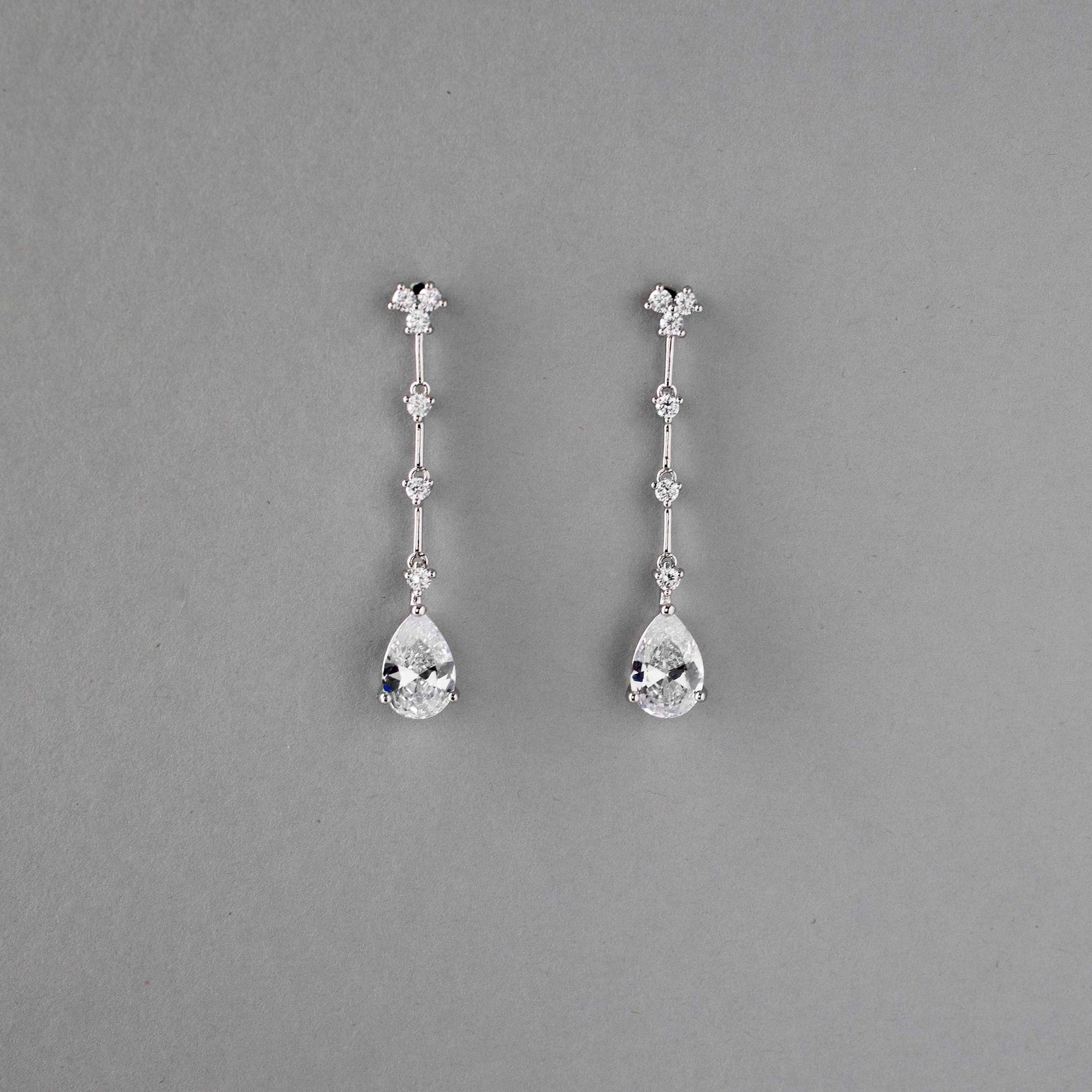 Link Drop CZ Earrings - Earrings - Cassandra Lynne