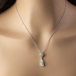 Long Teardrop Pear Pendant Necklace - Pendant - Cassandra Lynne