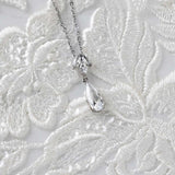 Long Teardrop Pear Pendant Necklace - Pendant - Cassandra Lynne