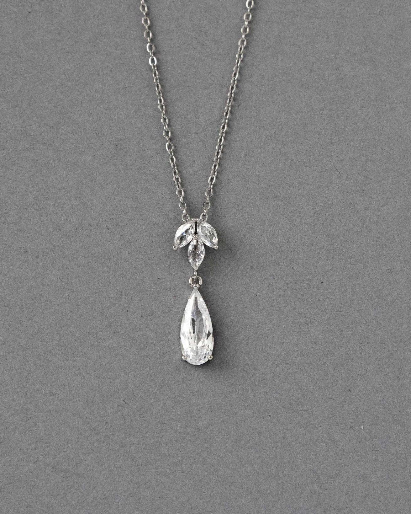 Long Teardrop Pear Pendant Necklace - Pendant - Cassandra Lynne