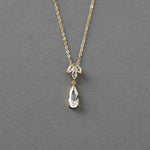 Long Teardrop Pear Pendant Necklace - Pendant - Cassandra Lynne