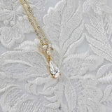 Long Teardrop Pear Pendant Necklace - Pendant - Cassandra Lynne