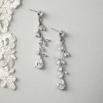 Long Vine CZ Wedding Earrings - Cassandra Lynne