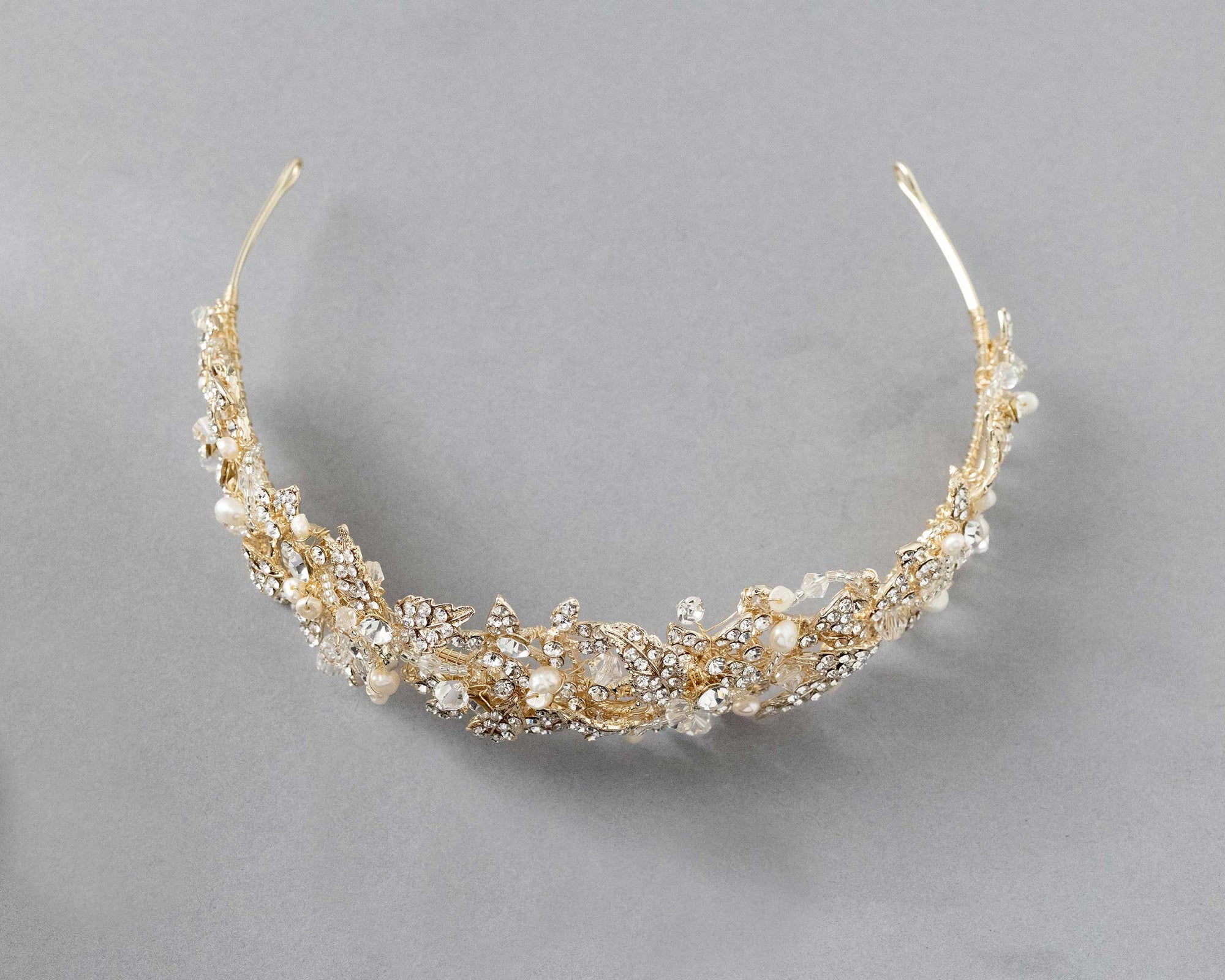 Luxurious Bridal Headpiece of Crystals and Pearls