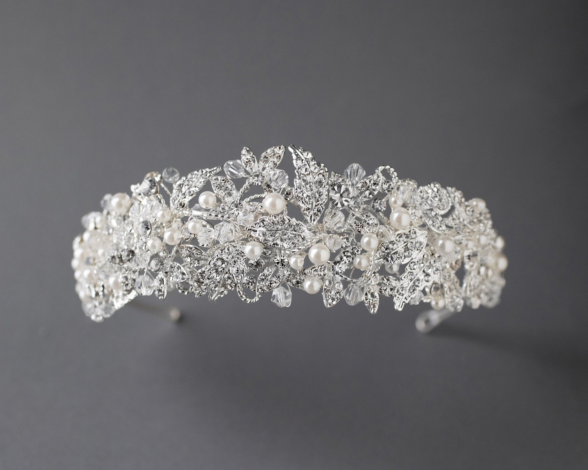 Luxurious Bridal Headpiece of Crystals and Pearls - Tiara - Cassandra Lynne