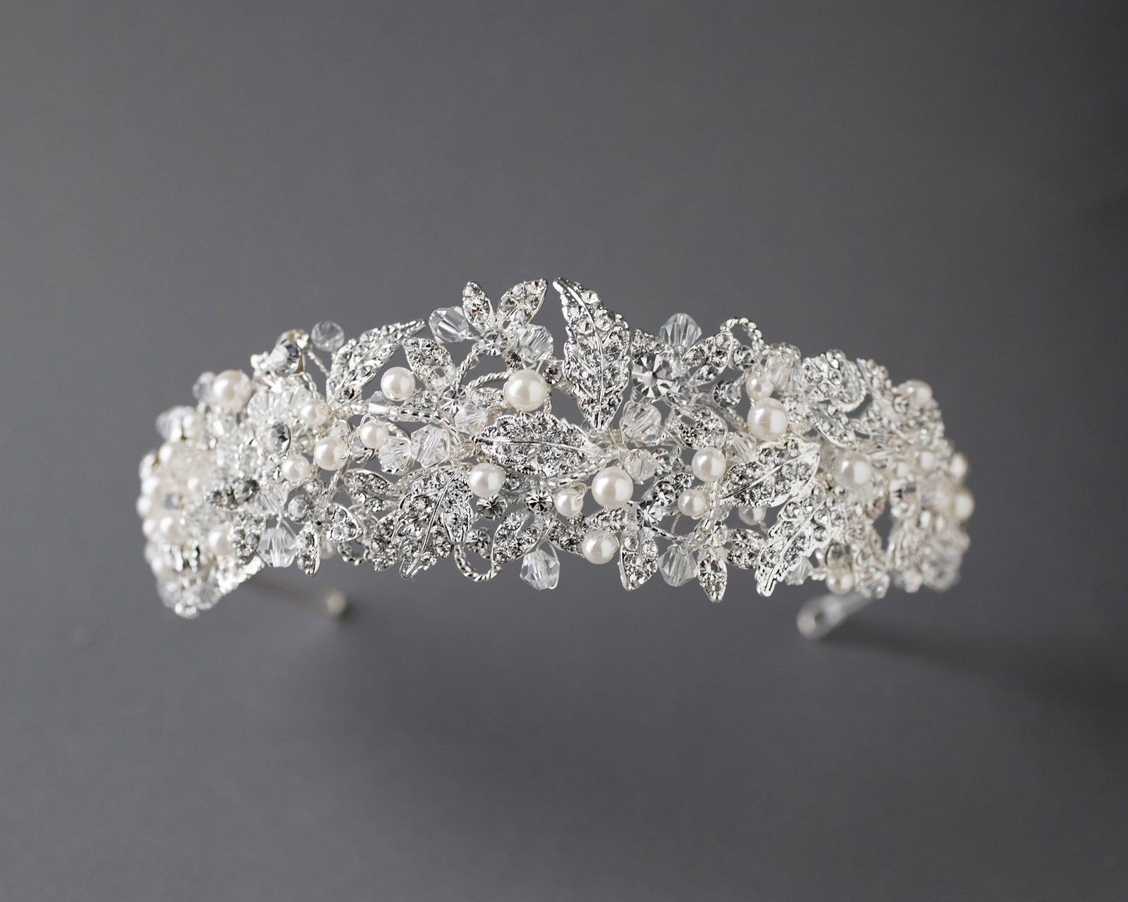 Luxurious Bridal Headpiece of Crystals and Pearls - Tiara - Cassandra Lynne