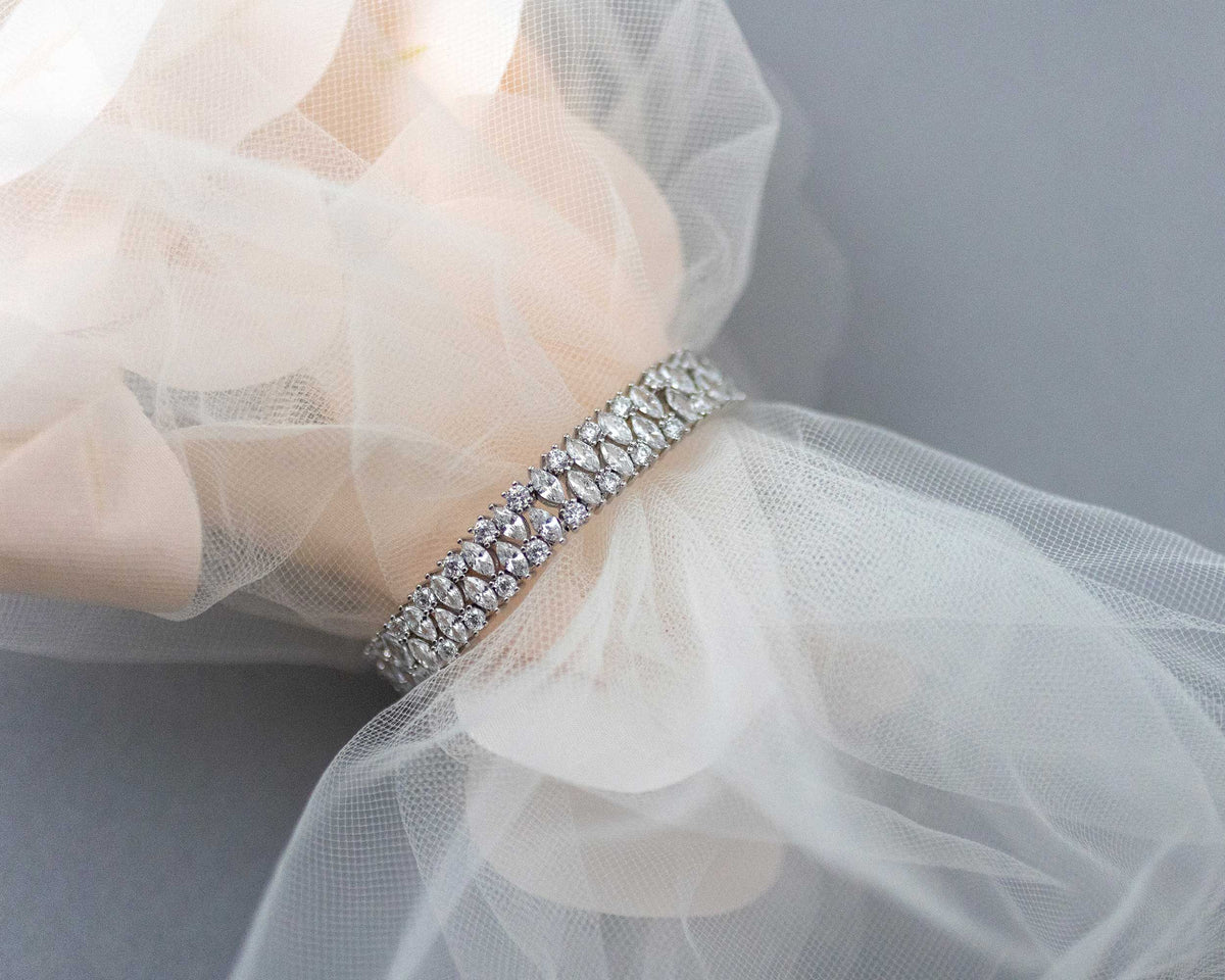 Evening CZ Bracelet with Marquise Jewels