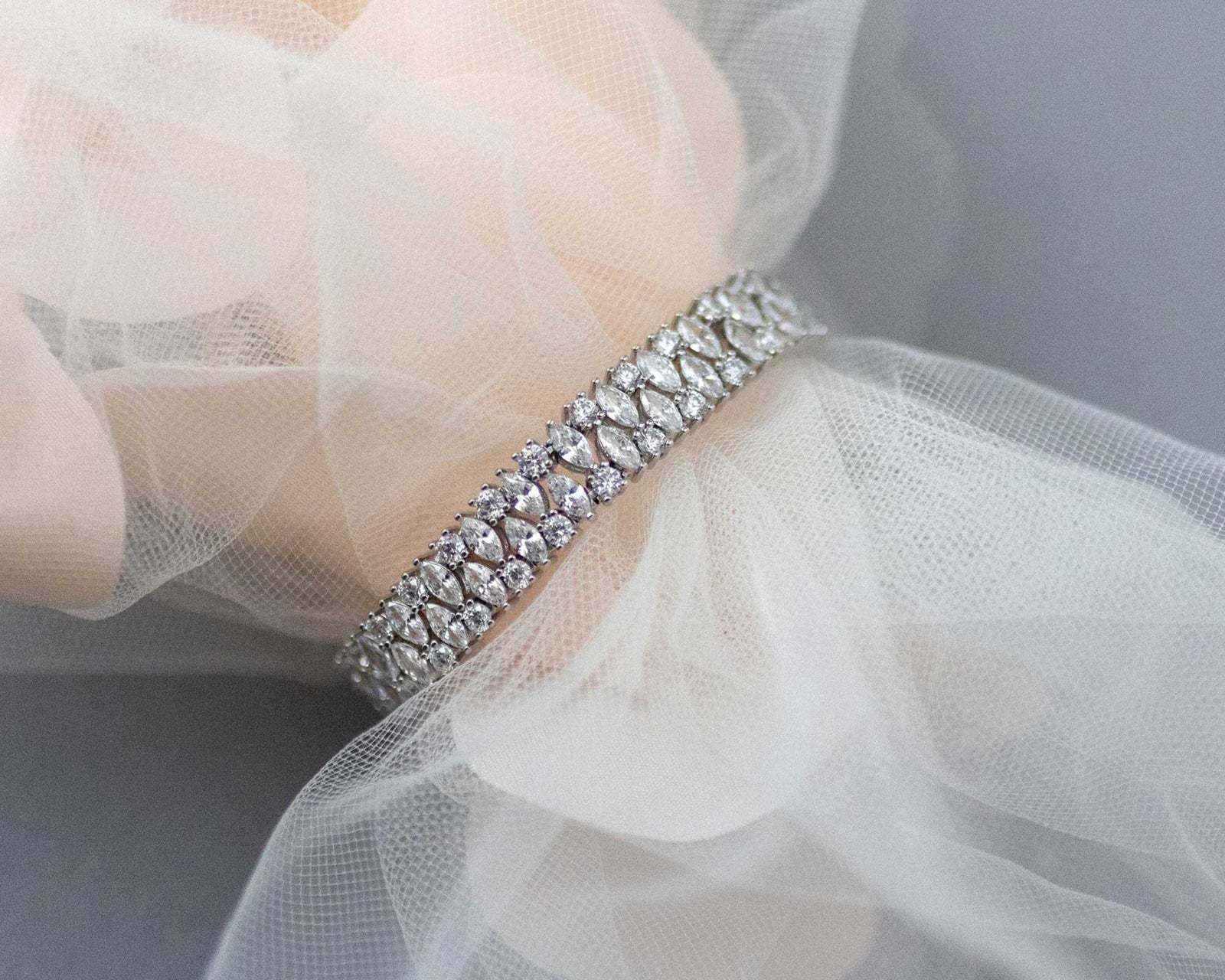 Evening CZ Bracelet with Marquise Jewels