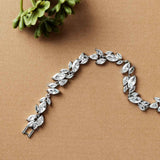 Dainty Marquise Leaf CZ Formal Bracelet - Cassandra Lynne Bridal