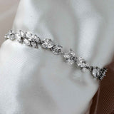 Dainty Marquise Leaf CZ Formal Bracelet - Cassandra Lynne Bridal