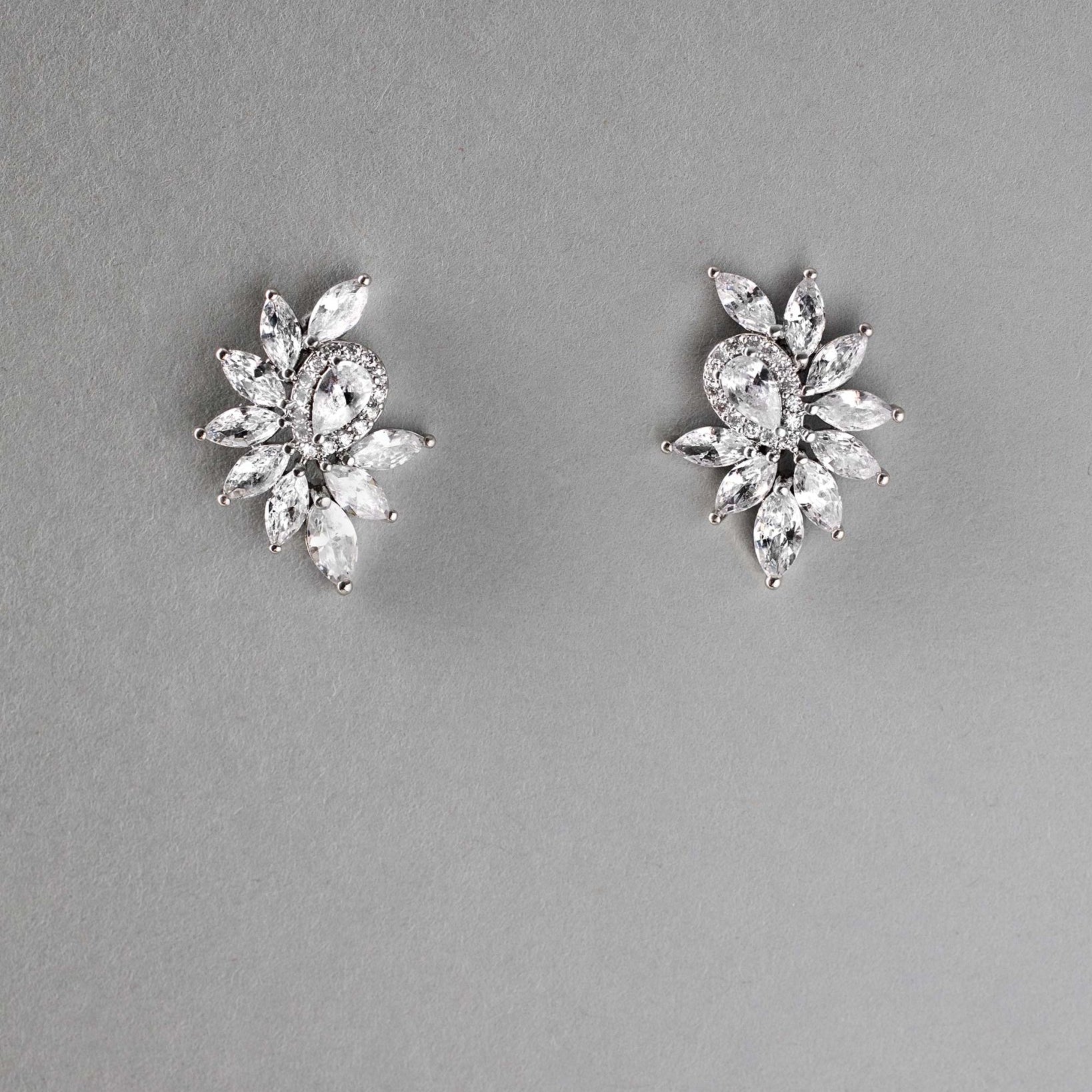 Marquise Cluster Stud CZ Earrings - Earrings - Cassandra Lynne