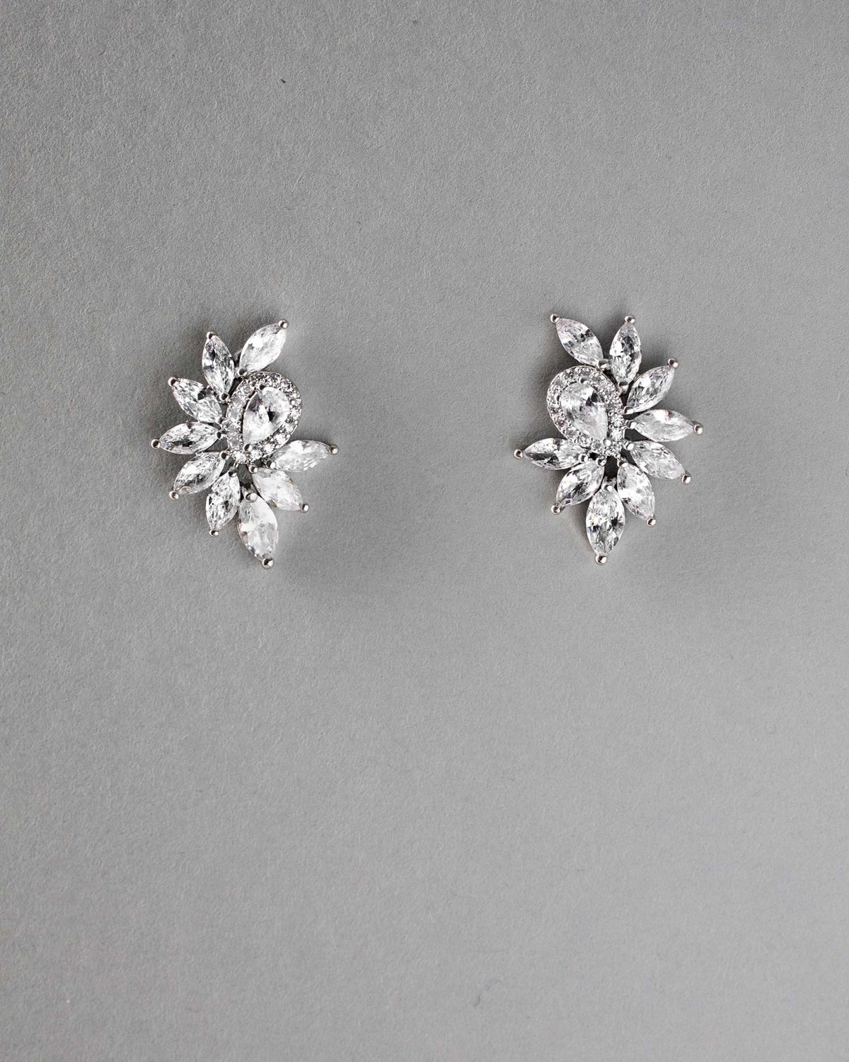 Marquise Cluster Stud CZ Earrings - Earrings - Cassandra Lynne
