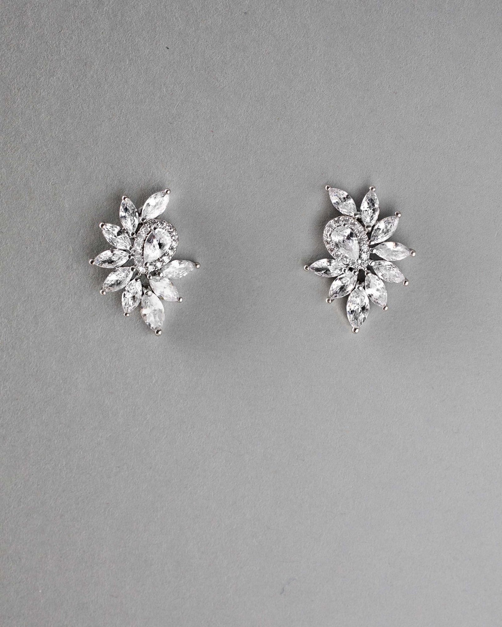 Marquise Cluster Stud CZ Earrings - Earrings - Cassandra Lynne