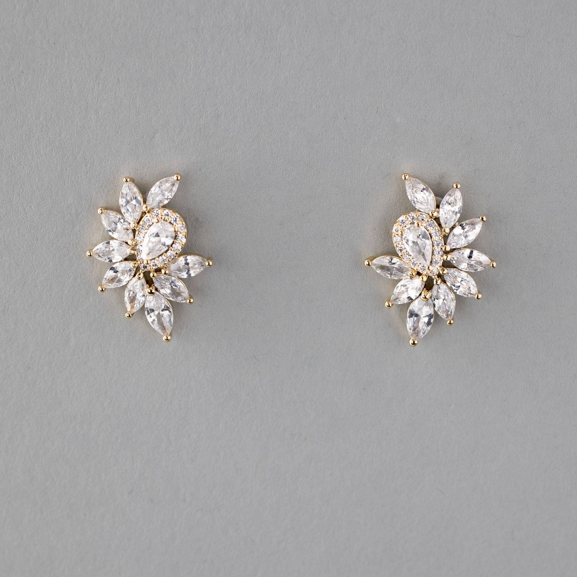 Marquise Cluster Stud CZ Earrings - Earrings - Cassandra Lynne