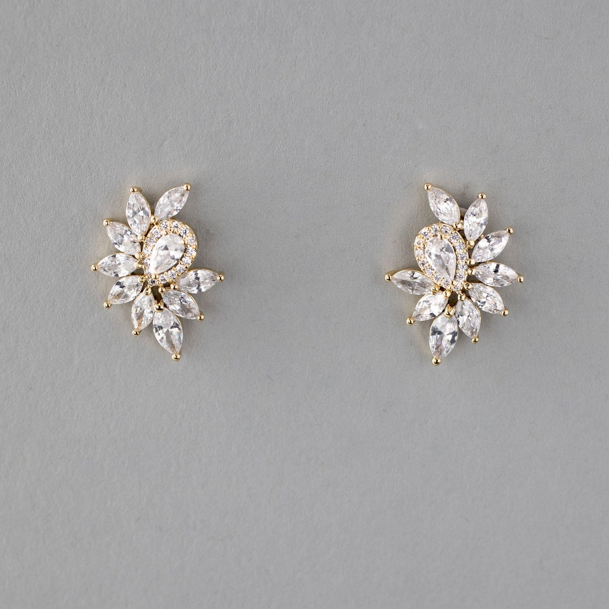 Marquise Cluster Stud CZ Earrings - Earrings - Cassandra Lynne