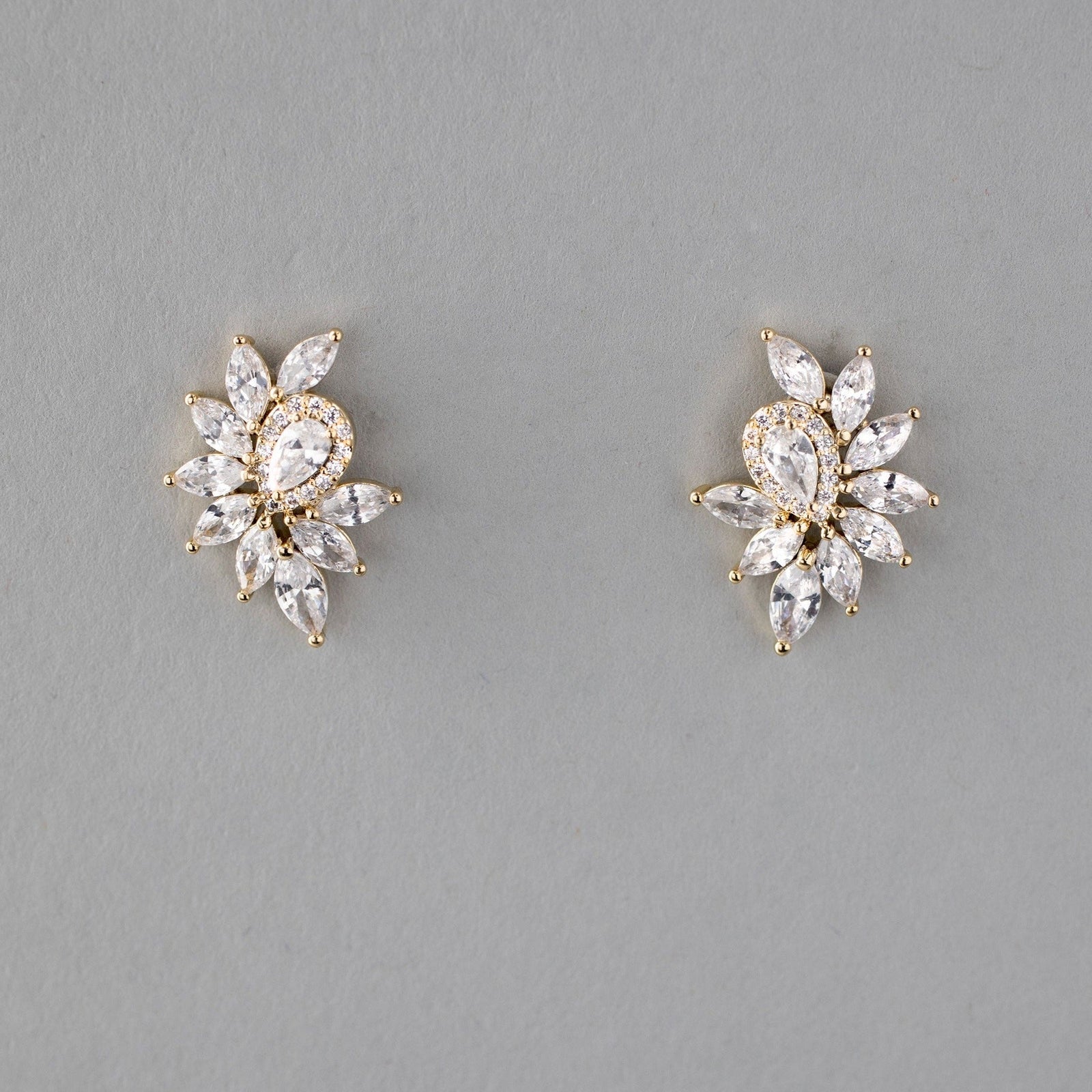 Marquise Cluster Stud CZ Earrings - Earrings - Cassandra Lynne