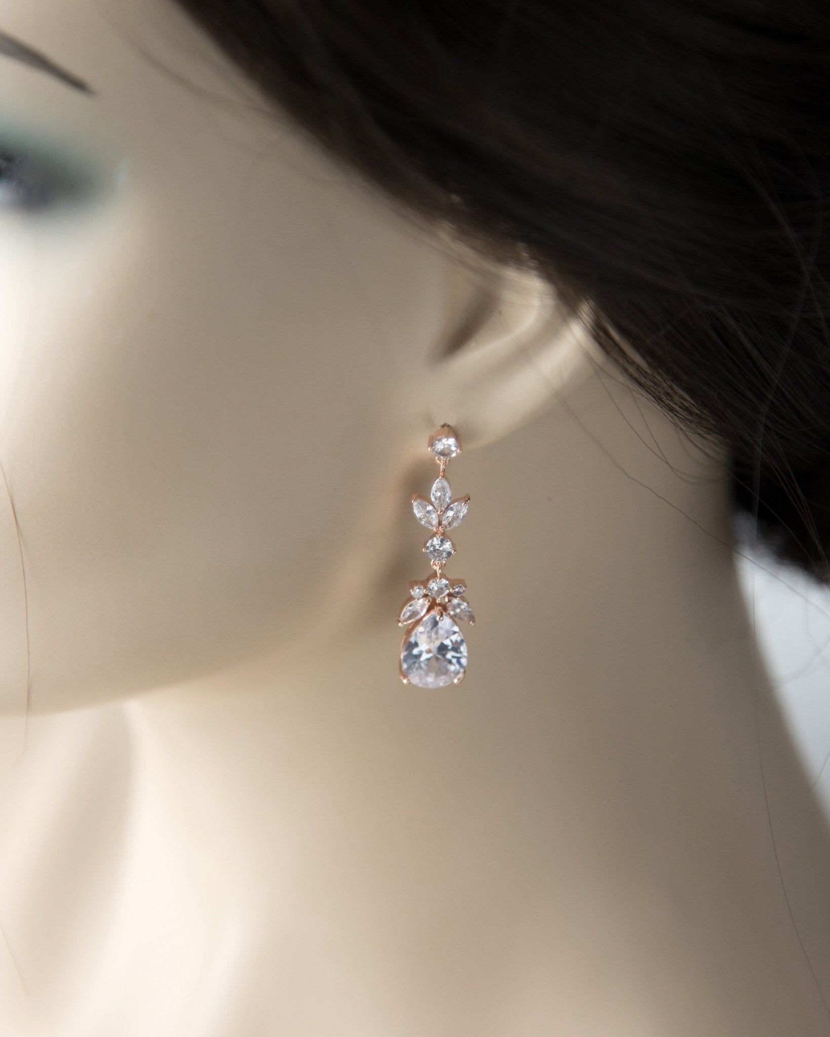 Marquise Flower Bud Drop Earrings - Earrings - Cassandra Lynne