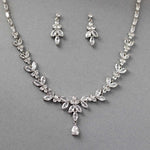 Marquise Leaf Bridal Necklace and Earrings - Necklace Set - Cassandra Lynne