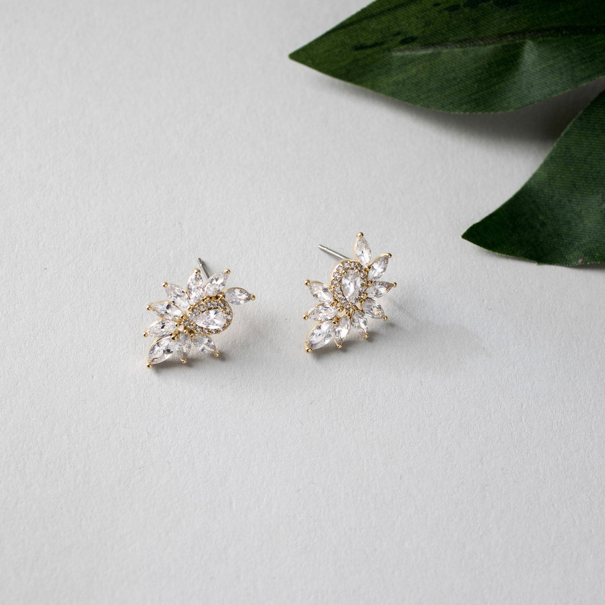 Marquise Cluster Stud CZ Earrings - Cassandra Lynne