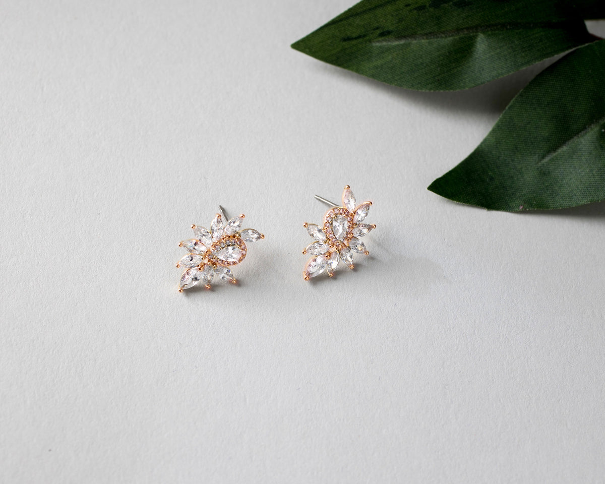 Marquise Cluster Stud CZ Earrings - Cassandra Lynne