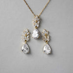 Marquise Water Drop Pendant Necklace Set - Necklace Set - Cassandra Lynne