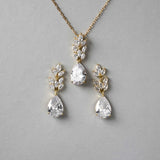 Marquise Water Drop Pendant Necklace Set - Necklace Set - Cassandra Lynne