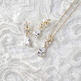 Marquise Water Drop Pendant Necklace Set - Necklace Set - Cassandra Lynne