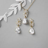 Marquise Water Drop Pendant Necklace Set - Necklace Set - Cassandra Lynne