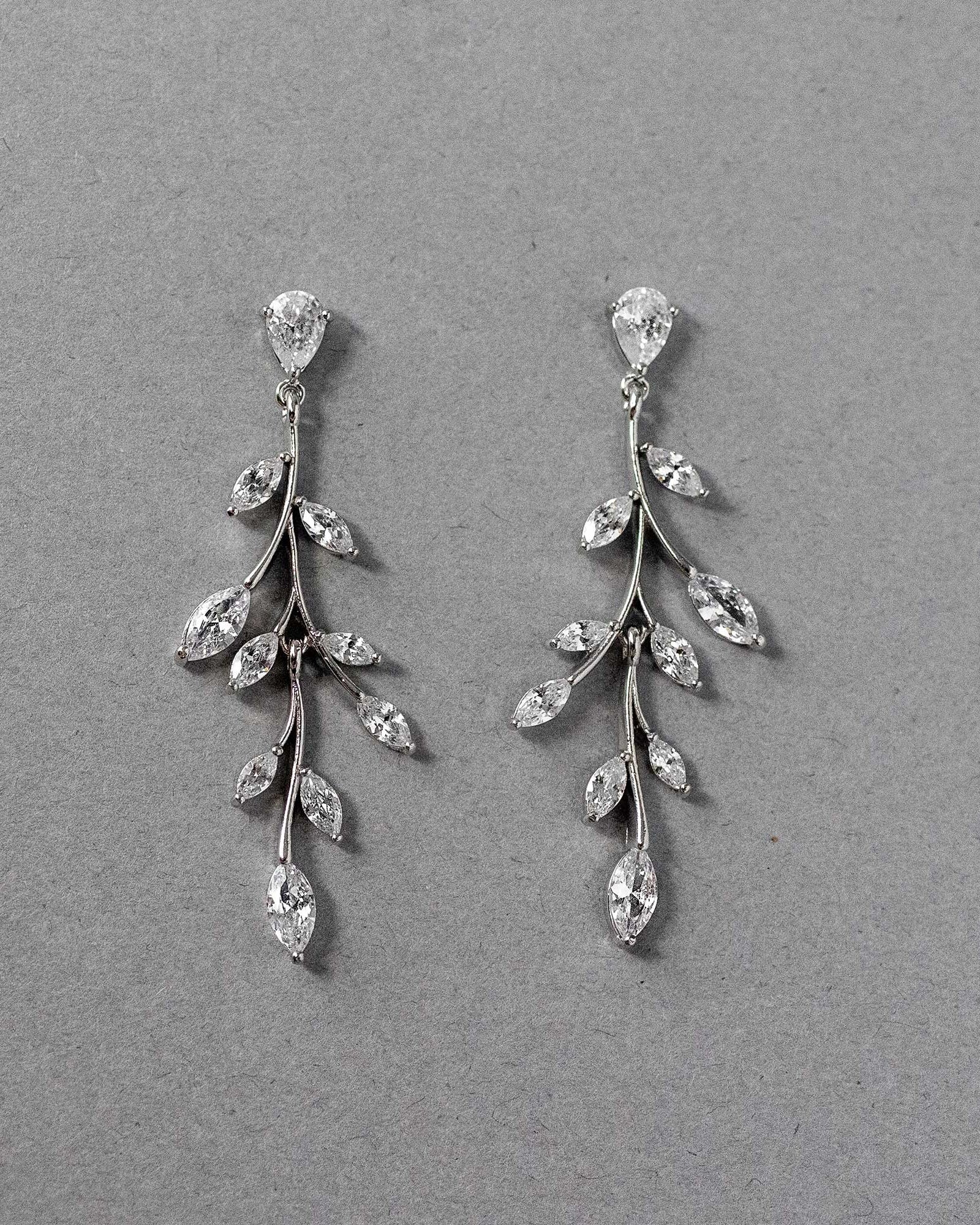 Marquise Wispy Vine CZ Bridal Earrings - Earrings - Cassandra Lynne