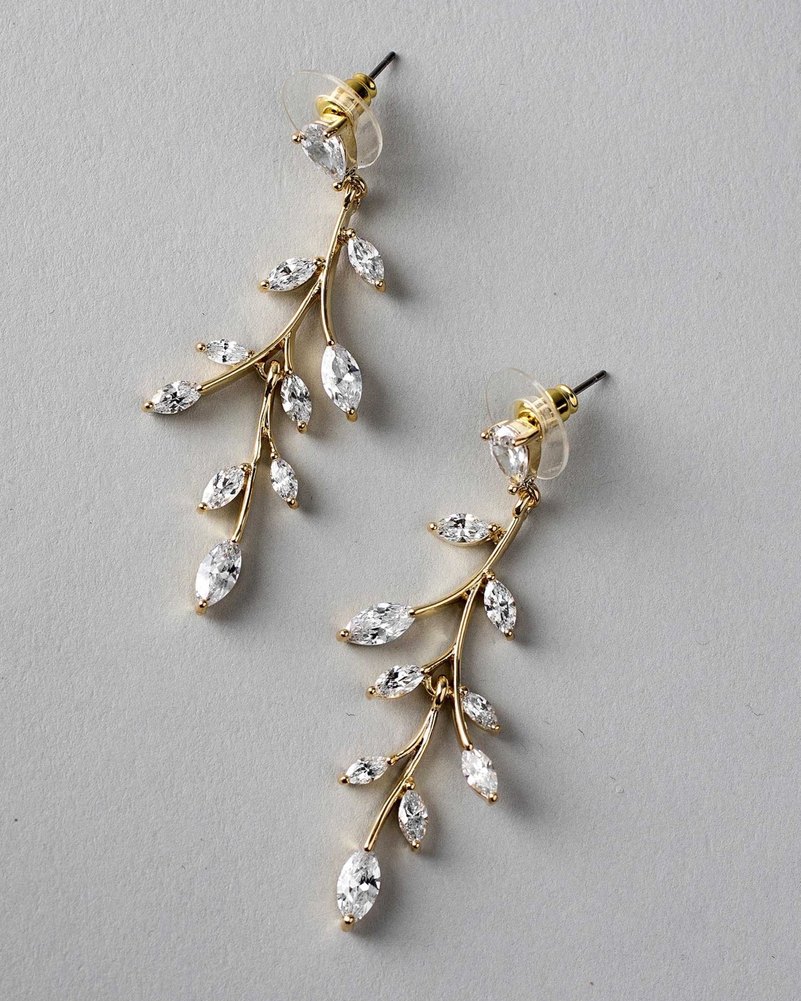 Marquise Wispy Vine CZ Bridal Earrings - Earrings - Cassandra Lynne
