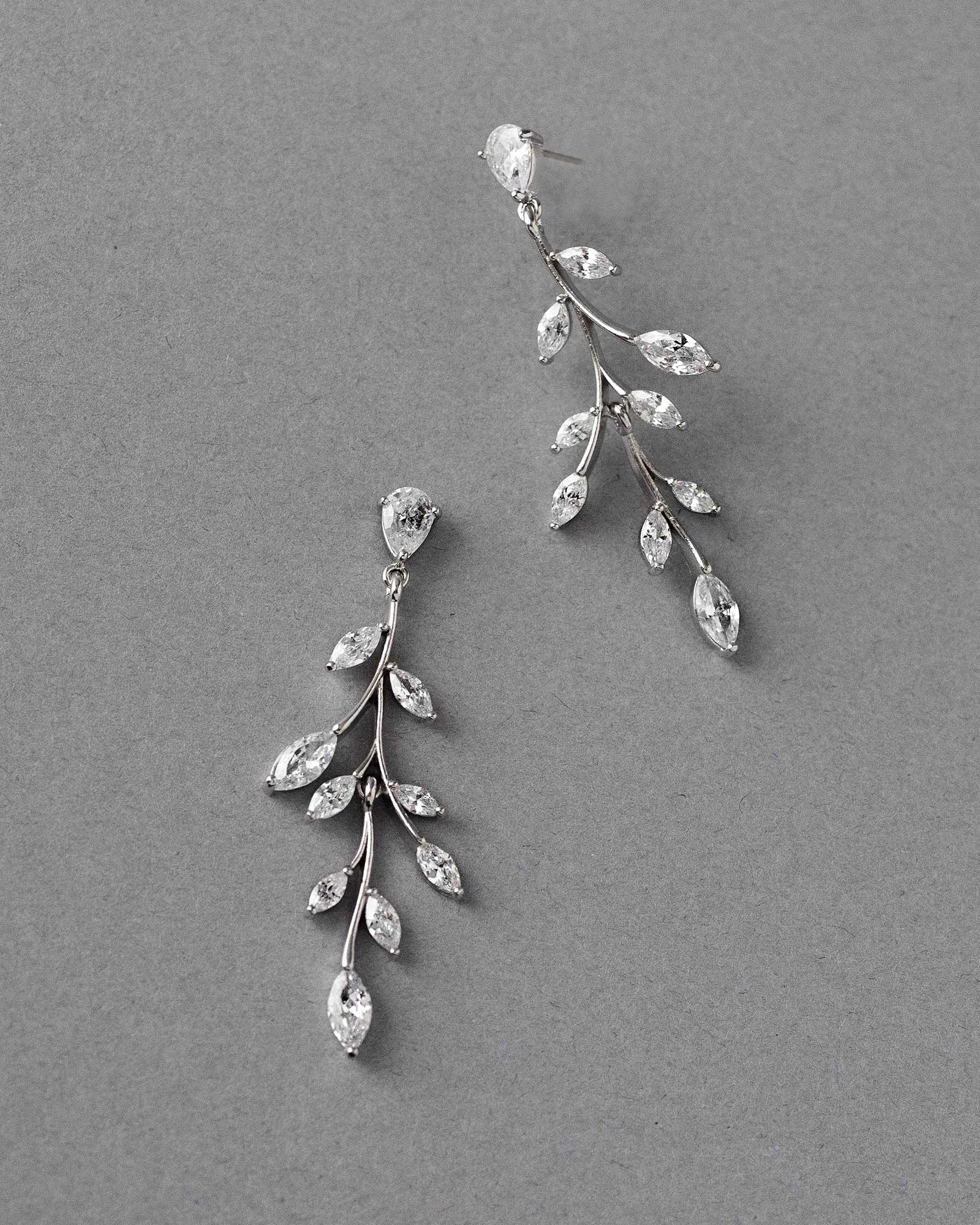Marquise Wispy Vine CZ Bridal Earrings - Earrings - Cassandra Lynne