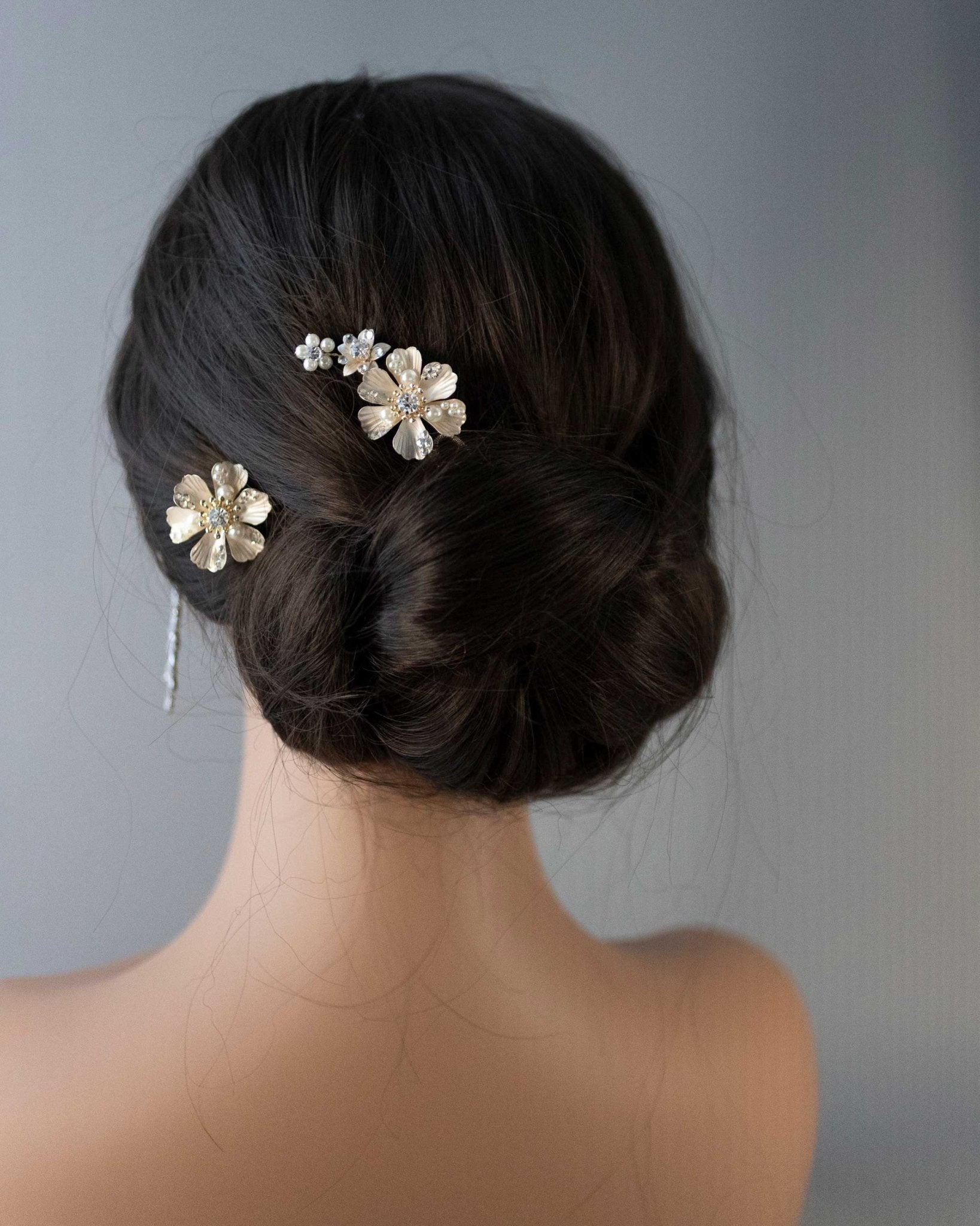 Matte Gold Flower Hair Pin Set - Hair Pins - Cassandra Lynne
