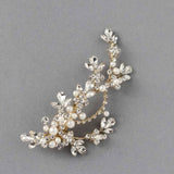 Matte Pearls and Flower Buds Gold Bridal Clip - Hair Clips - Cassandra Lynne