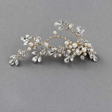 Matte Pearls and Flower Buds Gold Bridal Clip - Hair Clips - Cassandra Lynne