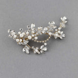 Matte Pearls and Flower Buds Gold Bridal Clip - Hair Clips - Cassandra Lynne