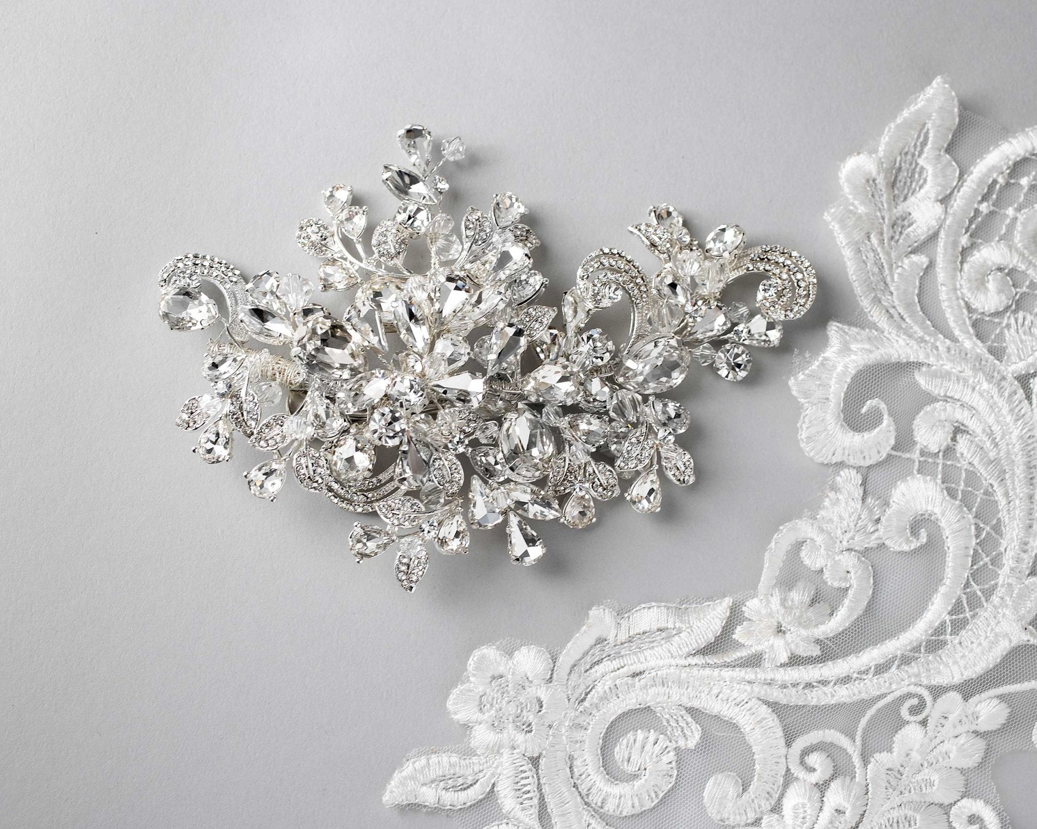 Maximalist Crystal Wedding Headpiece - Hair Clips - Cassandra Lynne