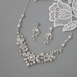 Metal Flowers Wedding Necklace Set - Necklace Set - Cassandra Lynne