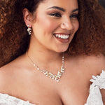 Metal Flowers Wedding Necklace Set - Necklace Set - Cassandra Lynne