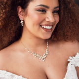 Metal Flowers Wedding Necklace Set - Necklace Set - Cassandra Lynne