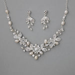 Metal Flowers Wedding Necklace Set - Necklace Set - Cassandra Lynne