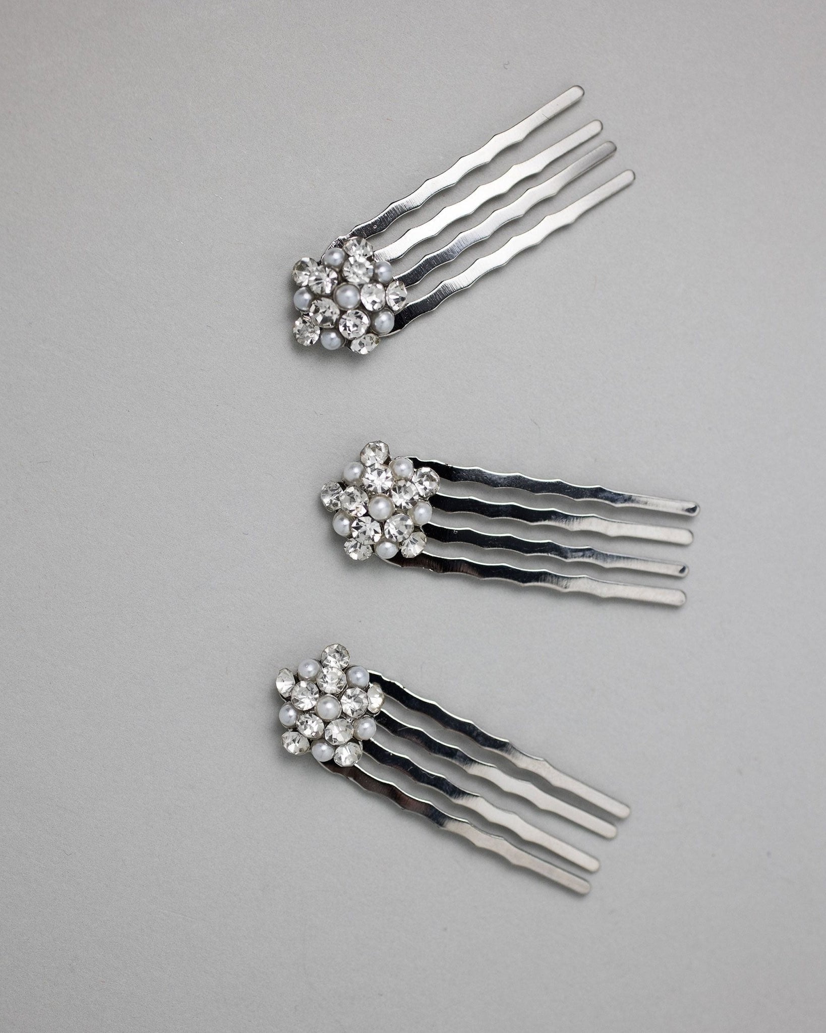 Mini Crystal and Pearl Comb Set - Hair Comb - Cassandra Lynne