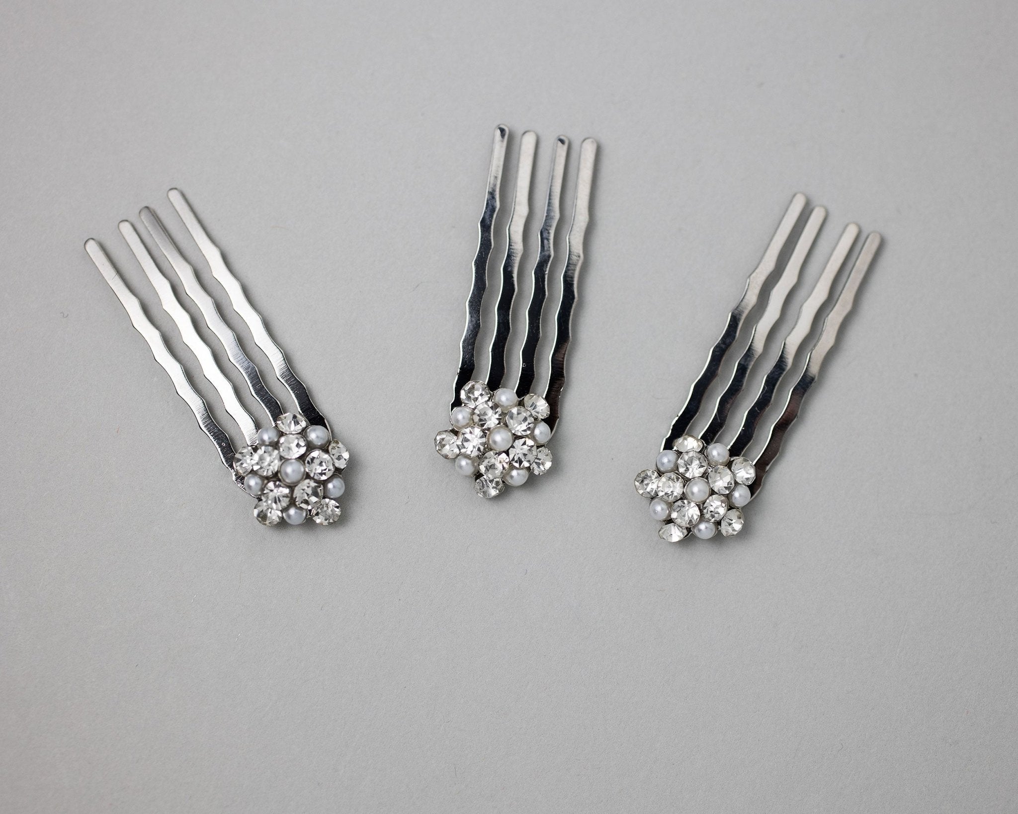 Mini Crystal and Pearl Comb Set - Hair Comb - Cassandra Lynne