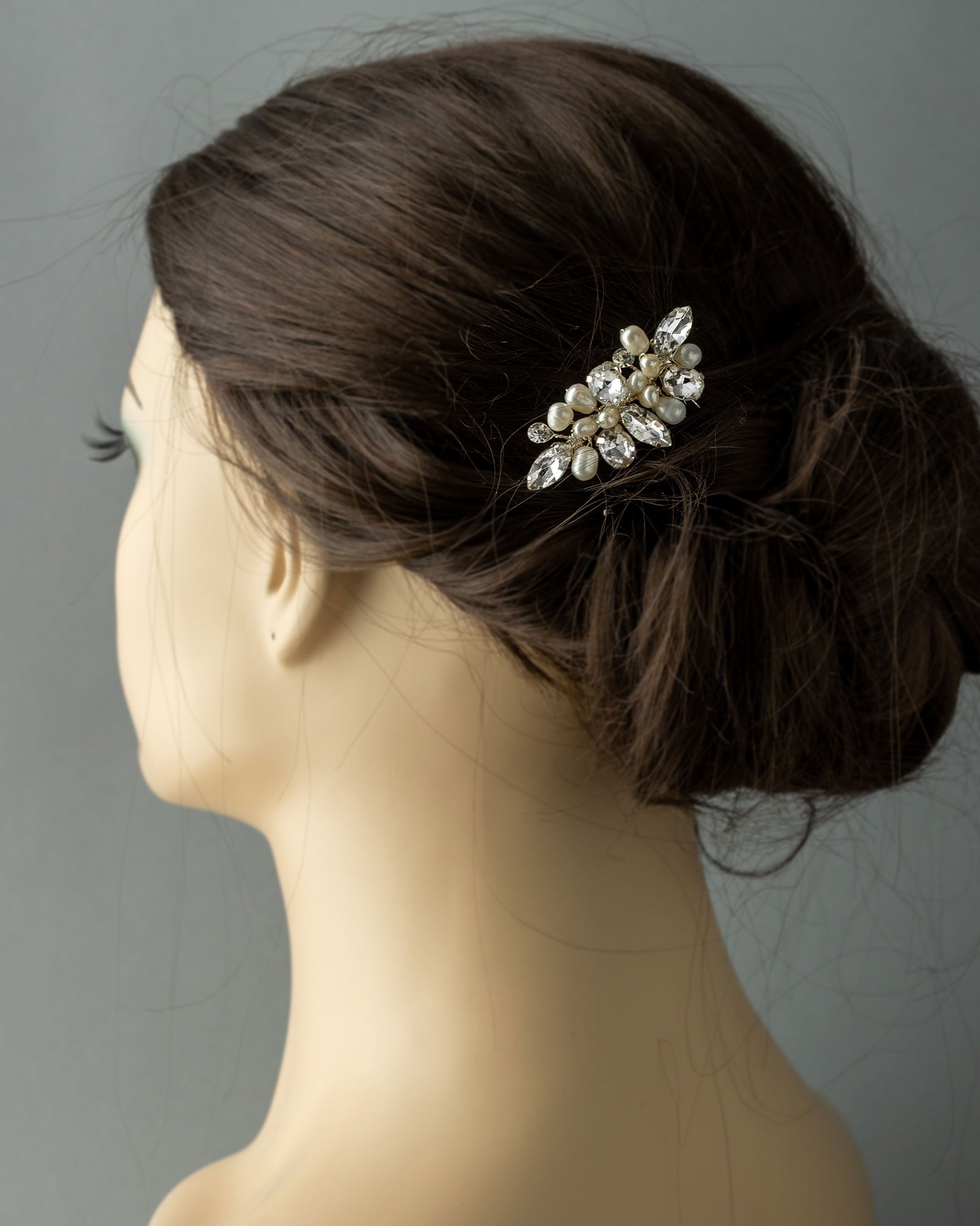 Mini Pearl and Rhinestone Crystal Hair Comb