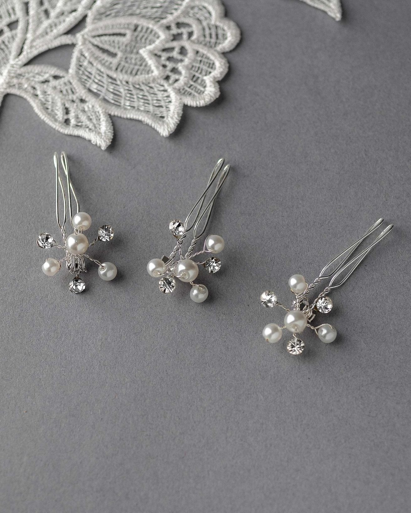 Mini Pearl and Rhinestone Hair Comb Set - Hair Comb - Cassandra Lynne